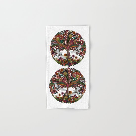 tree of life white Hand & Bath Towel