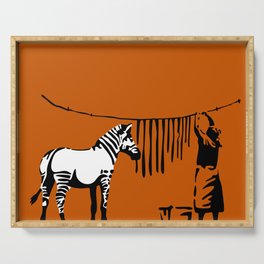 Banksy Washing Zebra Stripes Serving Tray