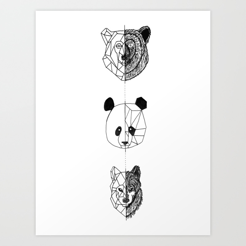 Geometric Animals Art Print by Rachel Bernz | Society6