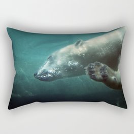 Polar Bear Waving Rectangular Pillow