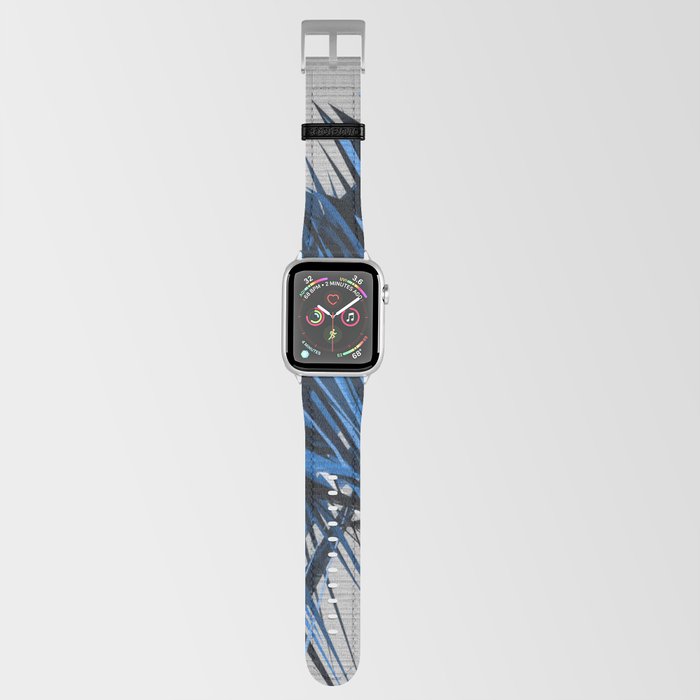 Blue Black and Grey Scratchy Background. Apple Watch Band