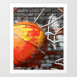 Basketball art swoosh vs 13 Art Print
