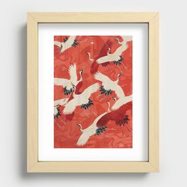 Red Cranesin Kimono Recessed Framed Print