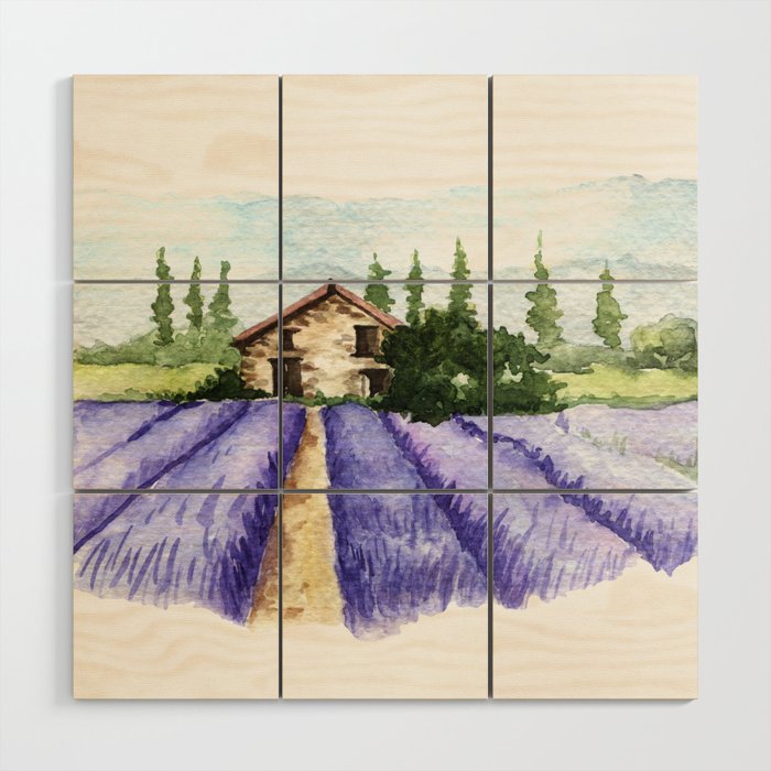 Lavender Field 1 Wood Wall Art