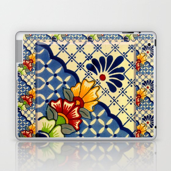 talavera mexican tile in blu Laptop & iPad Skin