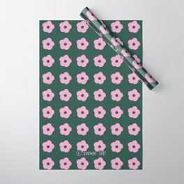 Pink cute flowers. Flowers that harmonize with patterns. pink and green. Wrapping Paper