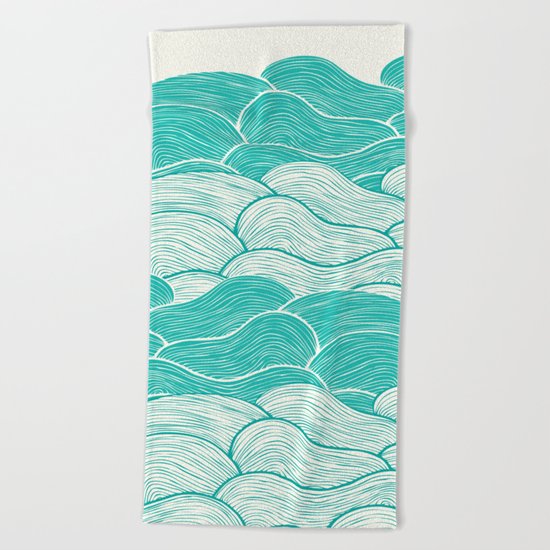 The Calm and Stormy Seas Beach Towel