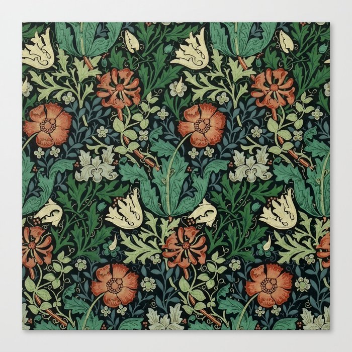 William Morris Compton Floral Art Nouveau Pattern Canvas Print By Artgallery Society6