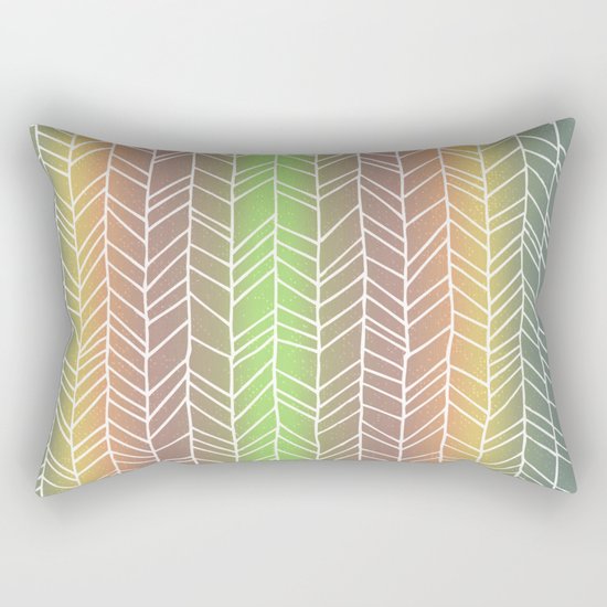 Colorful Rainbow Feather Pattern Rectangular Pillow