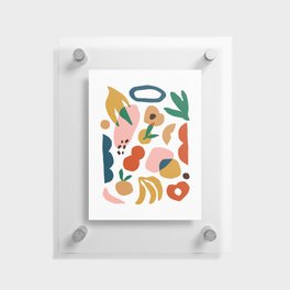 Abstract organic tropical fruit shape collage print Floating Acrylic Print