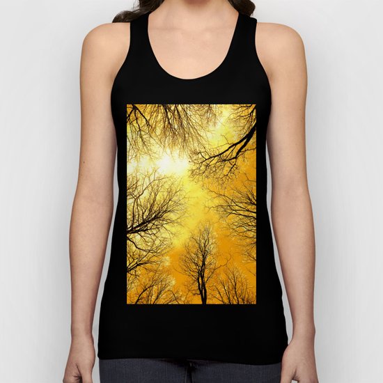 Black Trees Golden Sky Unisex Tank Top