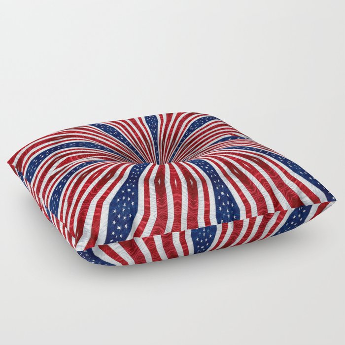 American Flag Kaleidoscope Abstract 1 Floor Pillow