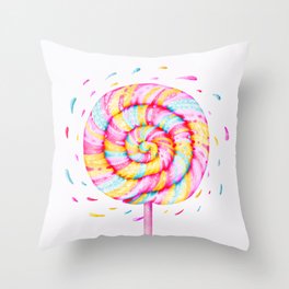 Lollipop Sweet Candy Throw Pillow