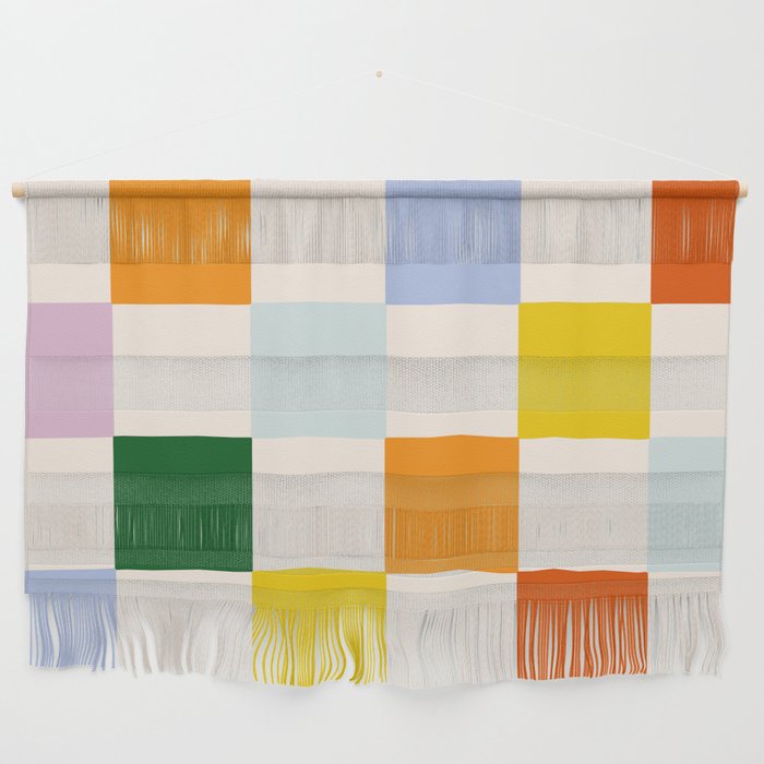 Retro Rainbow Checkerboard  Wall Hanging