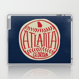 Atlanta Georgia Baseball - Hand Drawn, Script Typography Laptop Skin