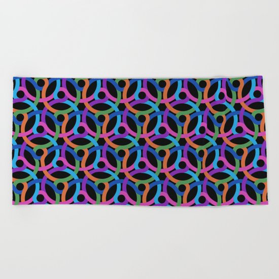 Colorful rings Beach Towel