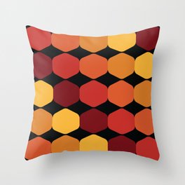 70s Inspired Hexagon Geometric Shapes Throw Pillow