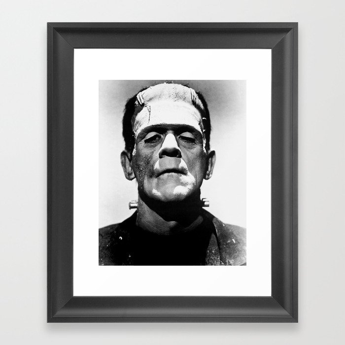 Frankenstein 1933 classic icon image, flawless, timeless horror movie classic Framed Art Print
