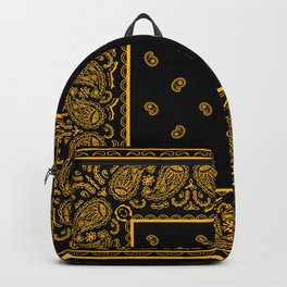 Classic Black and Gold Bandana Backpack