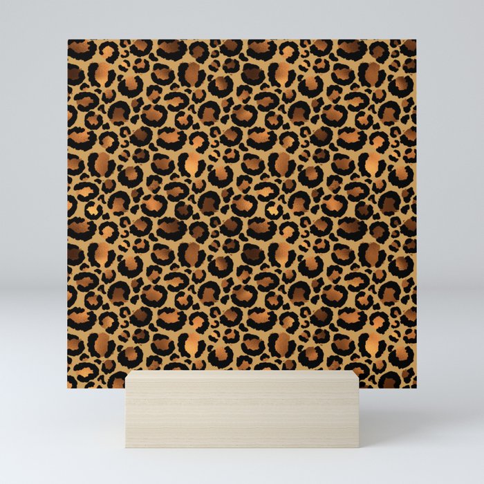 Golden Leopard Print Mini Art Print