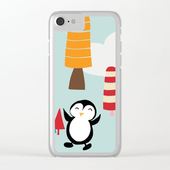 Oriana Penguin blue Clear iPhone Case