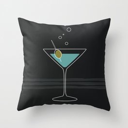 Olive Martini Cocktail Throw Pillow