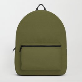 Dark Green-Yellow Solid Color Pantone Peat Moss 18-0428 TCX Shades of Yellow Hues Backpack
