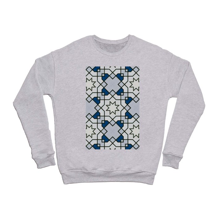 blue octagon pattern (geometric, pattern, modern, honeycomb and eight sided polygon)  Crewneck Sweatshirt