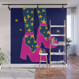 Boogie Wonderland // Pink, Fun, Shoes, Stars, Girly Wall Mural