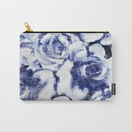 Blue roses Carry-All Pouch | Digital, Flowers, Decor, Giftforher, Pop Art, Giftformom, Graphite, Pattern, Colored Pencil, Valentines 