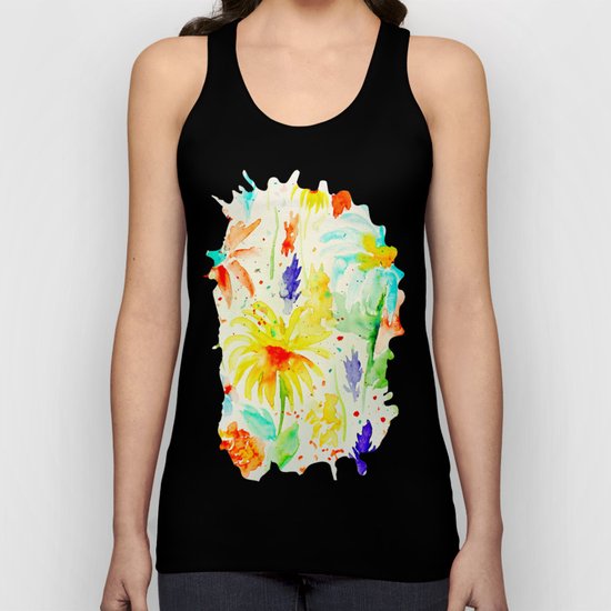 Abstract Flowers 01 Unisex Tank Top
