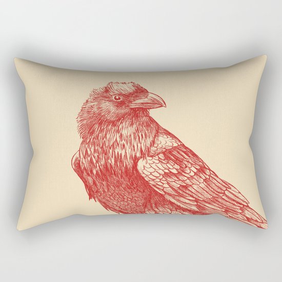 Red Raven Rectangular Pillow