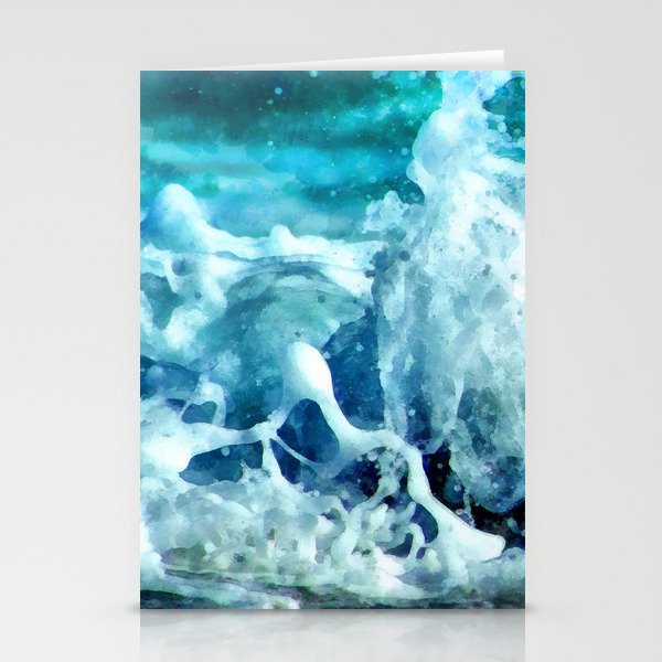 Sea Splash Watercolor Stationery Cards