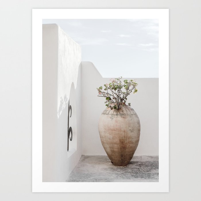 Mediterranean Flower Vase Art Print