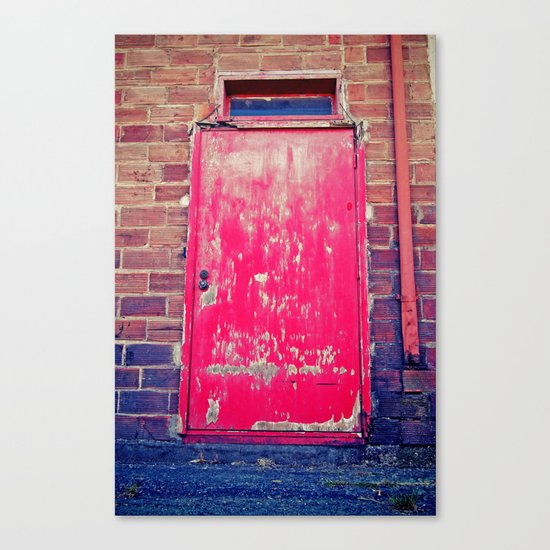 Red alley door Canvas Print