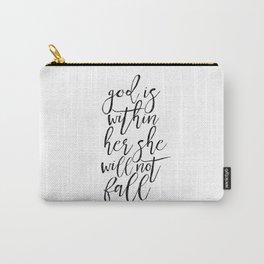 SCRIPTURE SIGN Bible Cover God Is Within her She WIll Not Fall Printable Quotes Scripture Wall Art Carry-All Pouch