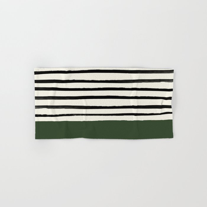 Forest Green x Stripes Hand & Bath Towel