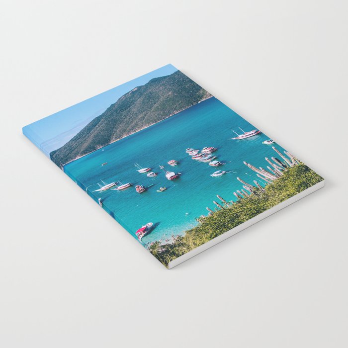 Brazil Photography - Bay With Turquoise Water And Boats Notebook