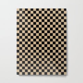 Black and Tan Brown Checkerboard Metal Print | Tancheckered, Pattern, Browncheckered, Checkerboard, Black, Checkered, Tanbrown, Graphicdesign, Brown, Tanbrowncheckered 