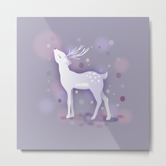 White Deer Metal Print