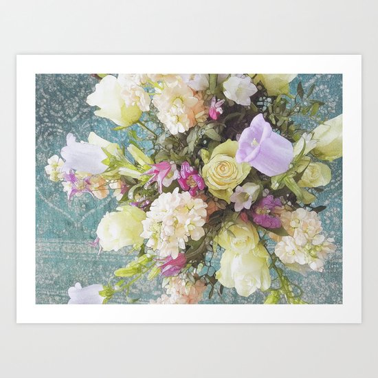 Festive Vintage Floral Art Print