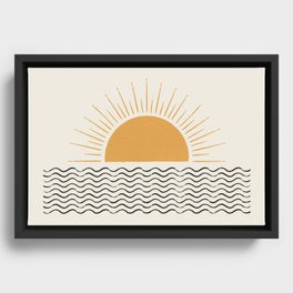 Sunrise Ocean -  Mid Century Modern Style Framed Canvas