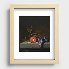 Dark Still Life Pomegranate  Recessed Framed Print