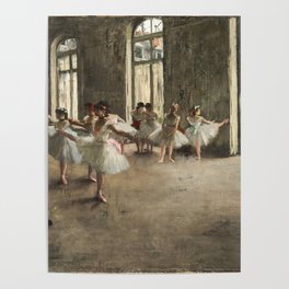 Edgar Degas French Impressionism Oil Painting Ballerinas Rehearsing Dancing Poster