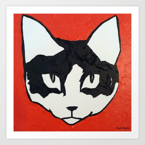Red Kit Head Art Print