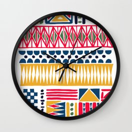 Tribal Wall Clock | Painting, Lines, Drawings, Hippie, Designs, Triangle, Geometric, Indigenous, Culture, Elements 