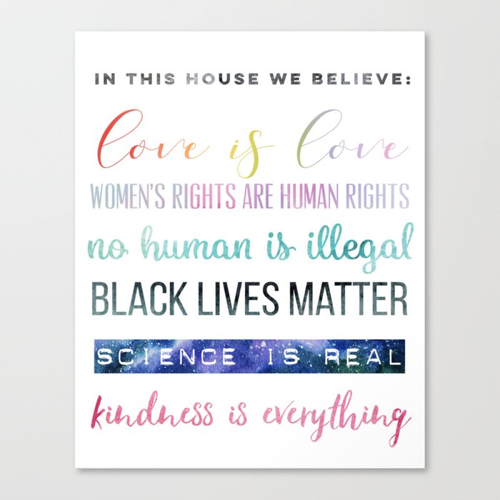 In This House We Believe Resistance Art Political Art Canvas