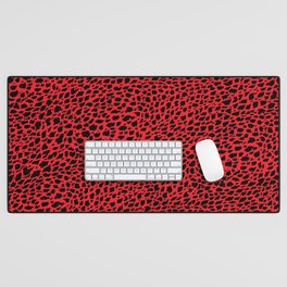 Red Cheetah spots skin pattern design. Digital Illustration background. Desk Mat