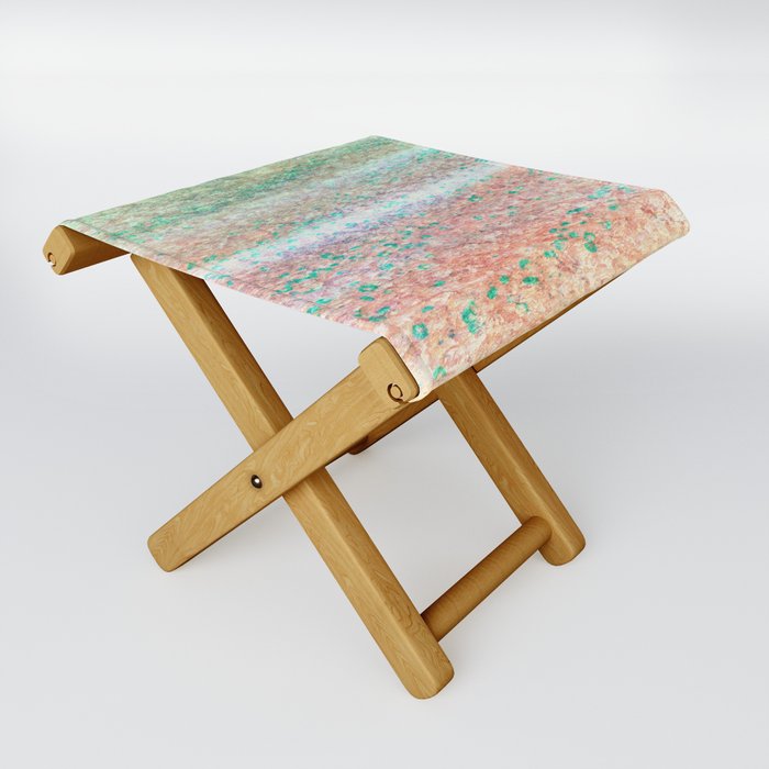 rainbow ice cream floral illusion perceived fabric look Folding Stool