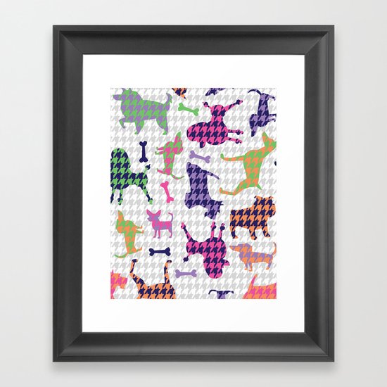 Houndstooth Hounds Framed Art Print